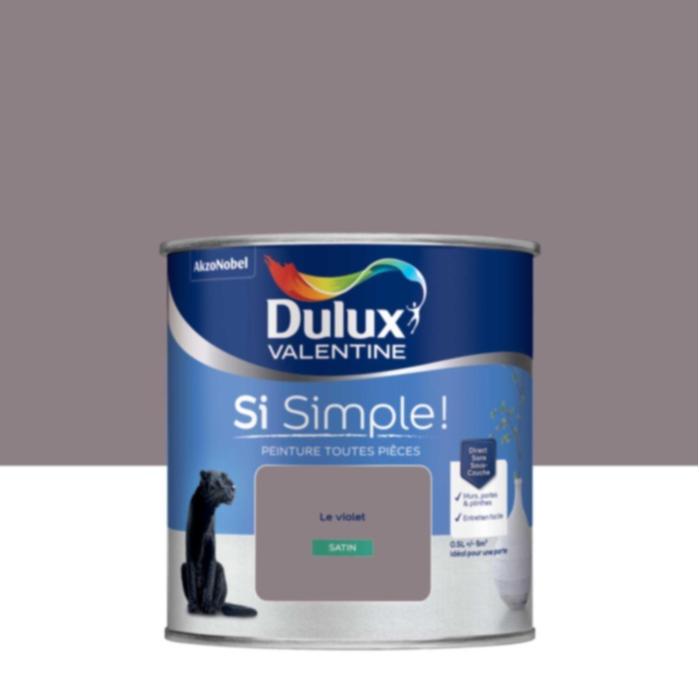  Peinture toutes pièces Si Simple ! Le Violet Satin 0,5L - DULUX VALENTINE