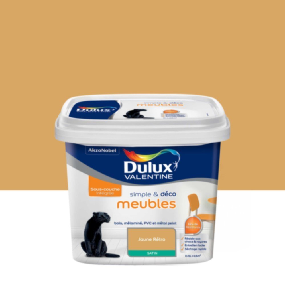 Peinture Simple & Deco Meubles Jaune Rétro Satin 0,5L - DULUX VALENTINE