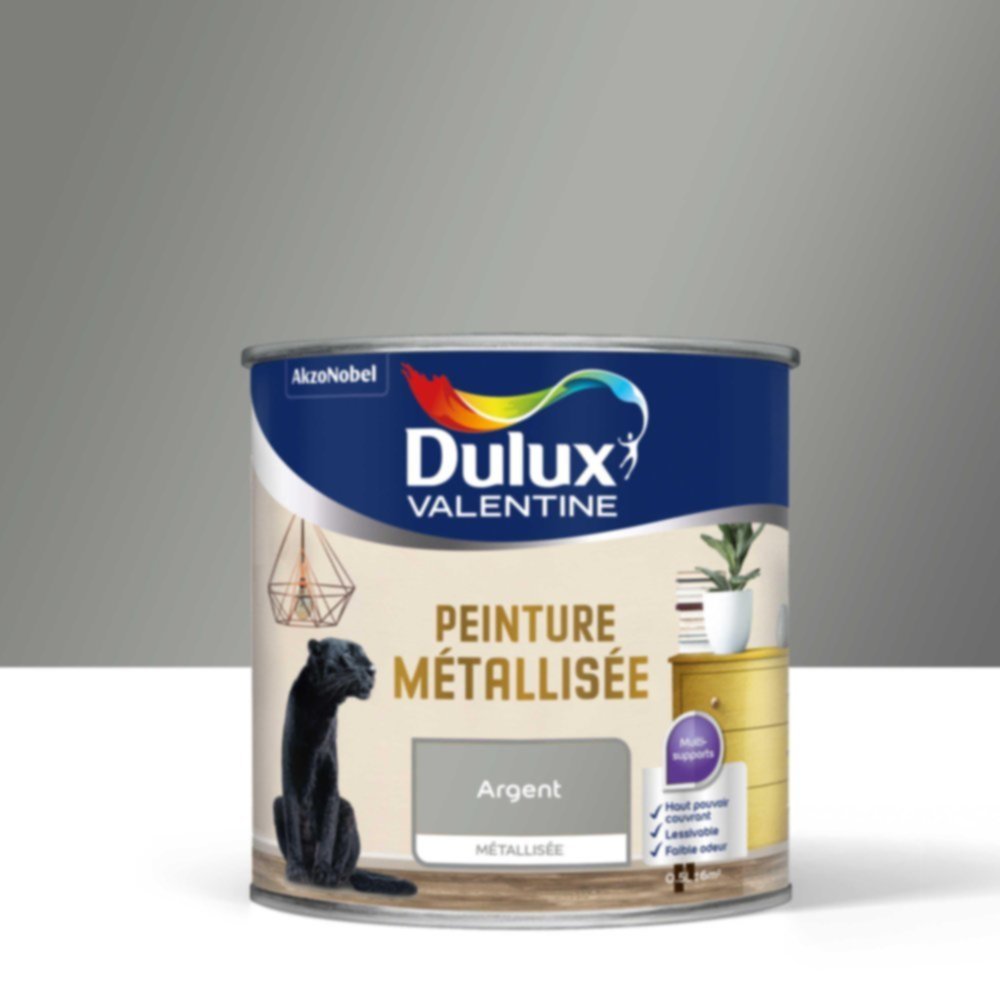  Peinture Metallisée Argent 0,5L - DULUX VALENTINE