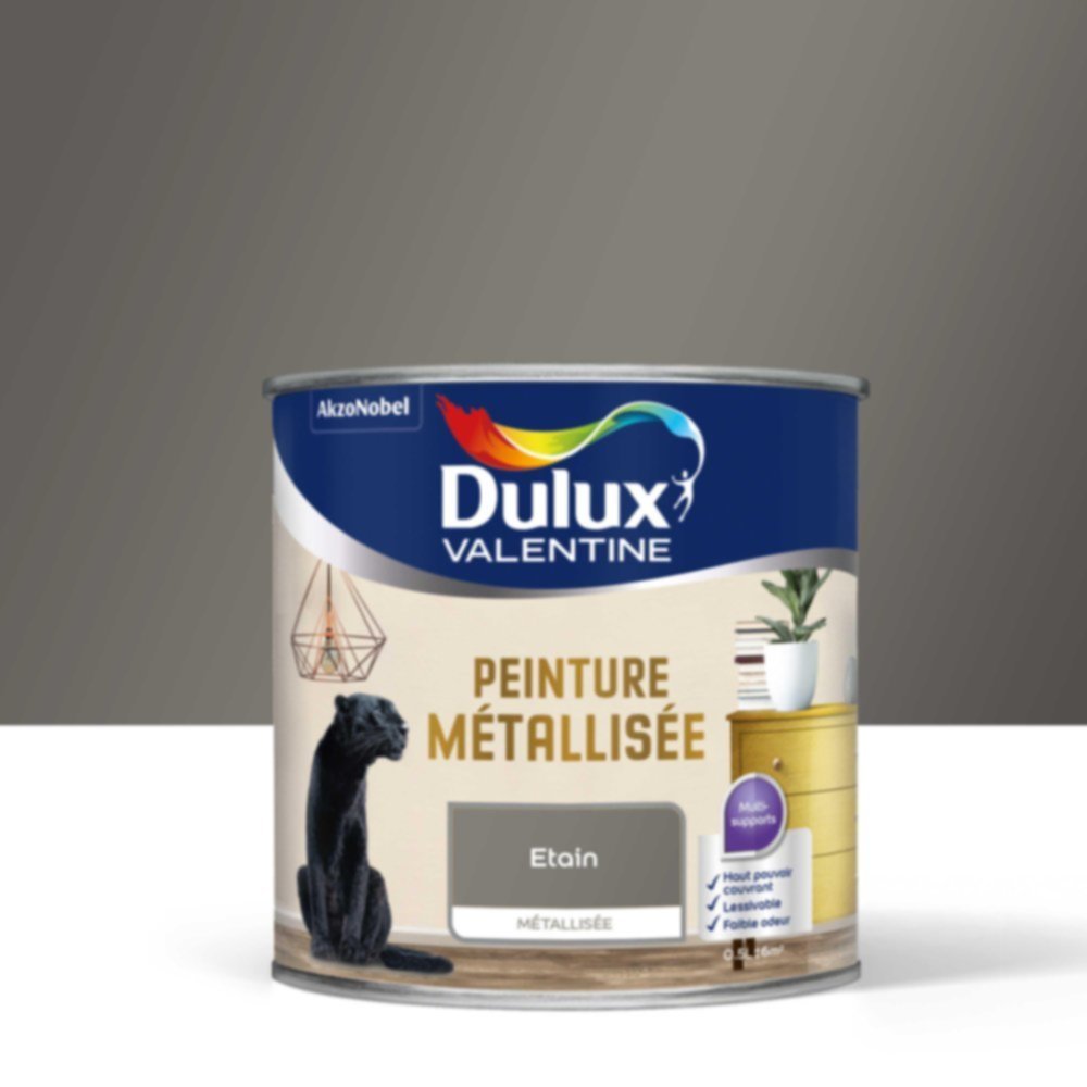  Peinture Metallisée Etain 0,5L - DULUX VALENTINE