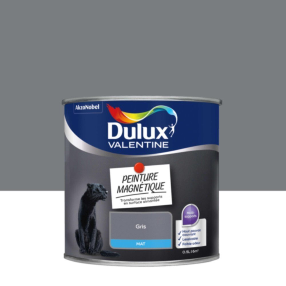  Peinture Magnétique Gris Mat 0,5L - DULUX VALENTINE