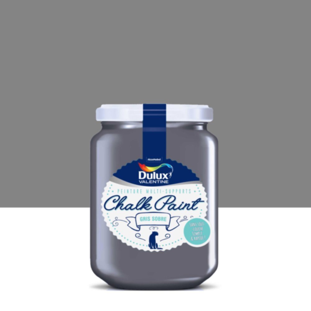  Peinture Chalk Paint Gris Sobre Mat 0,4L - DULUX VALENTINE