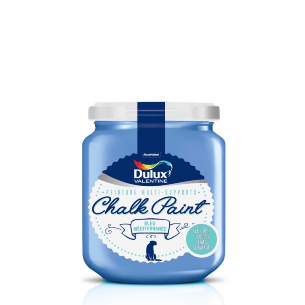 Peinture de Rénovation Chalk Paint Mat Bleu Méditerranée 0,175L - DULUX VALENTINE