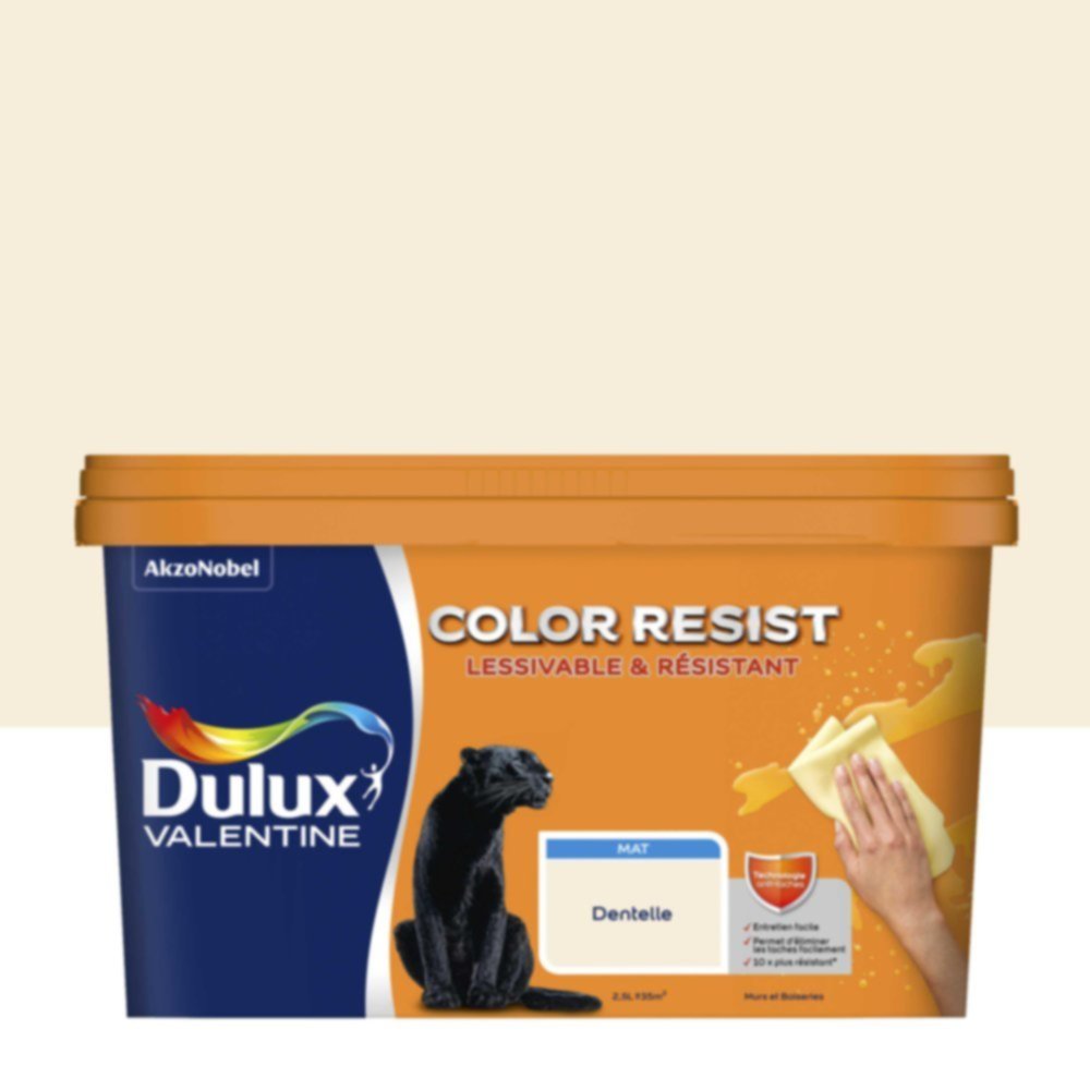 Peinture Murs Plafonds Boiseries Color Resist Dentelle Mat 2,5L - DULUX VALENTINE