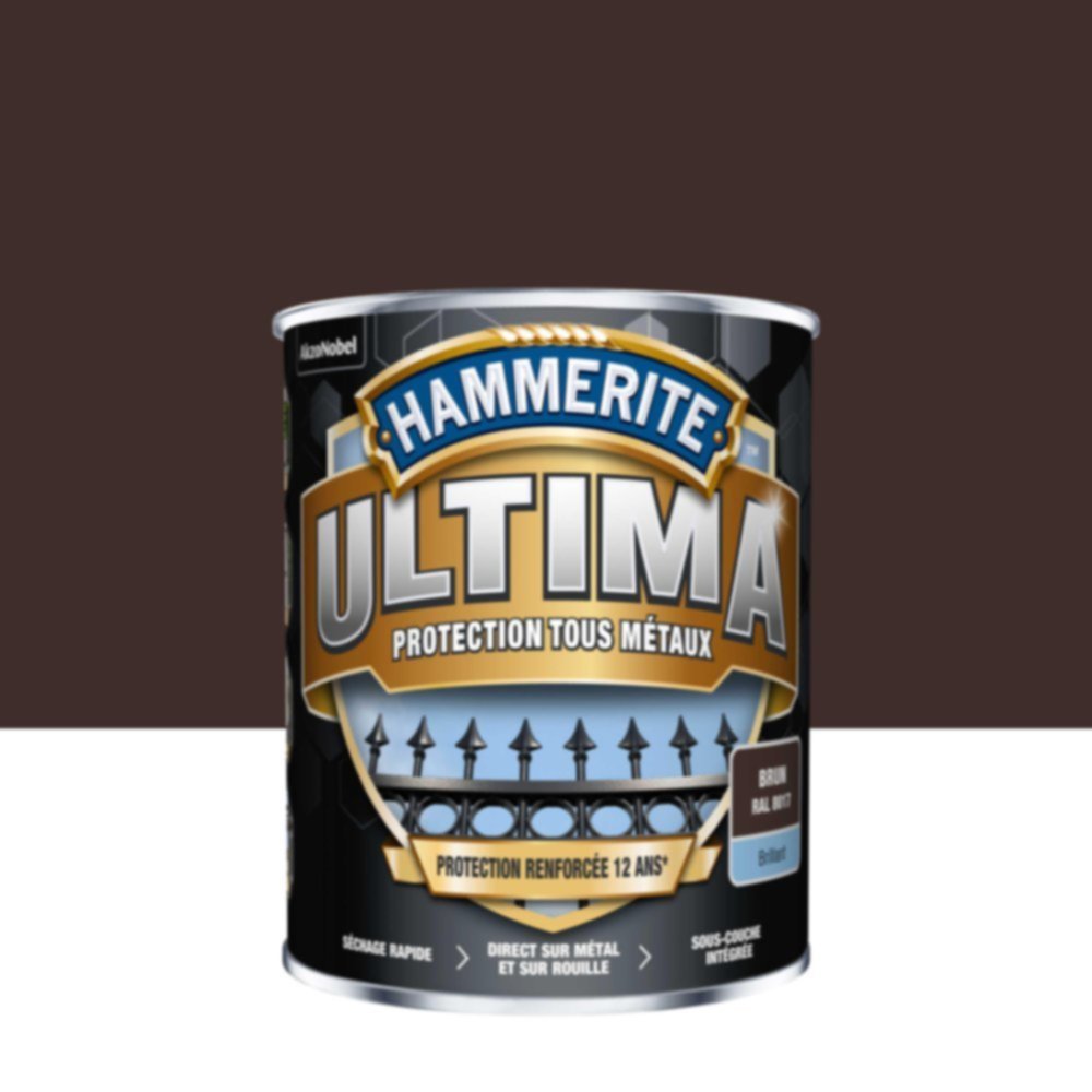 Peinture Tous Métaux Brun Brillant 2,5L - HAMMERITE ULTIMA