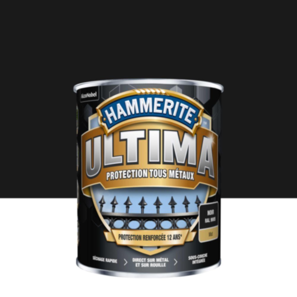 Peinture Tous Métaux Noir Brillant 2,5L - HAMMERITE ULTIMA