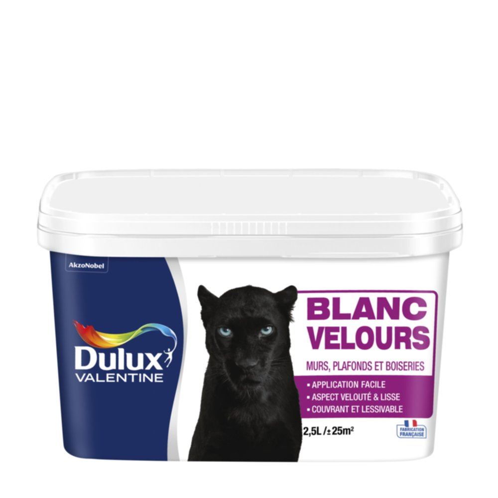 Peinture intérieure Qualité Pro Bicouche Blanc Velours 2,5L - DULUX VALENTINE