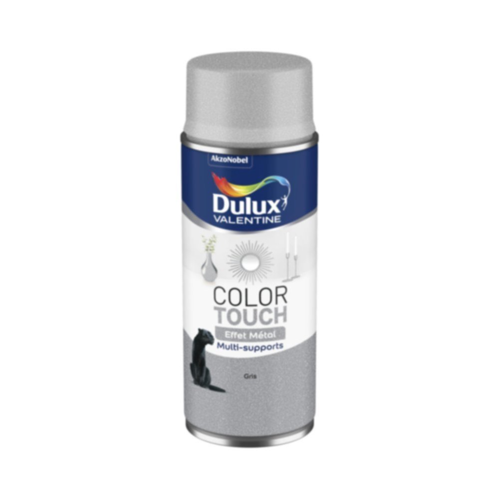 Peinture aérosol Multi-supports Int/Ext Color Touch Effet Gris Métallisé 400ml - DULUX VALENTINE