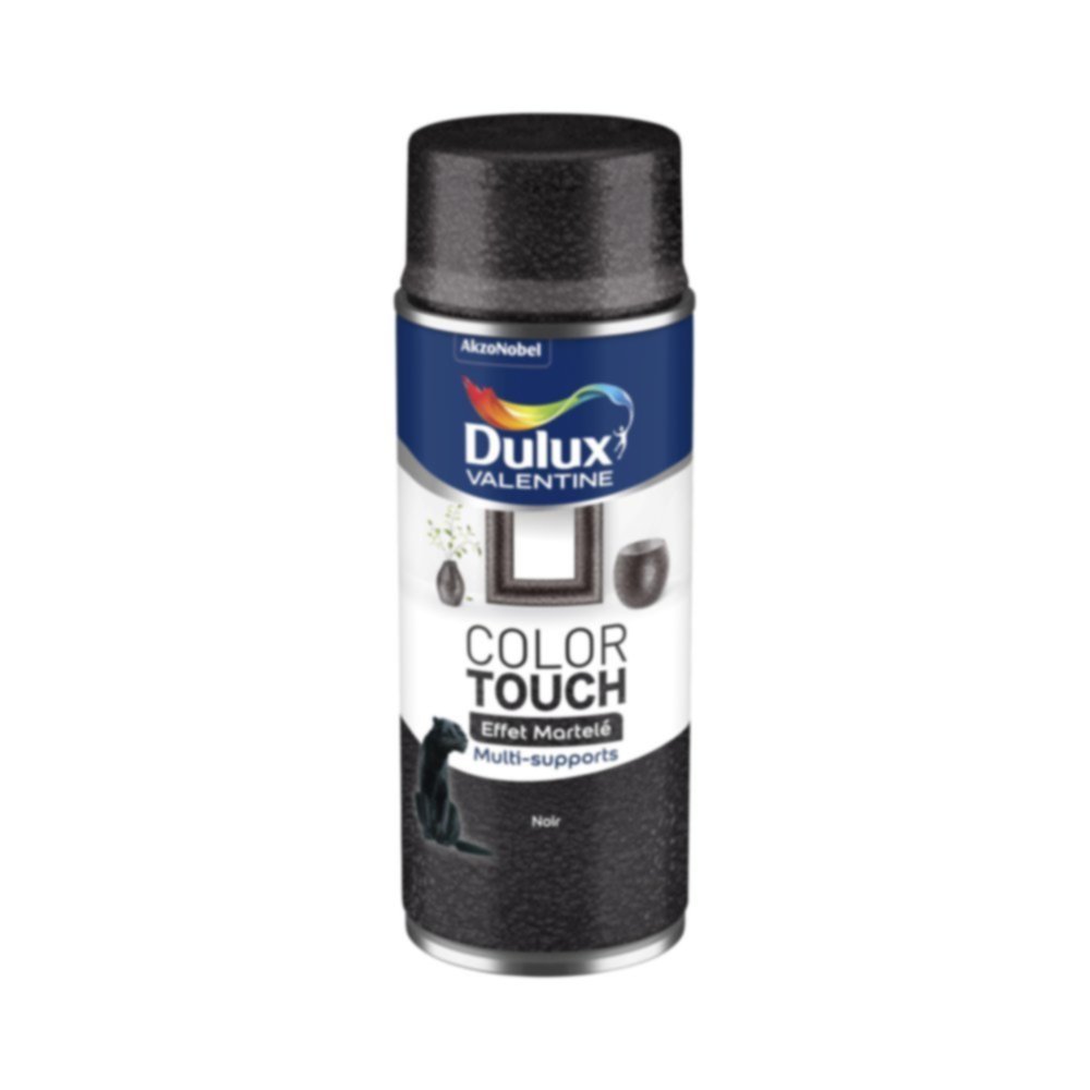 Peinture aérosol Multi-supports Int/Ext Color Touch Effet Martelé Noir 400ml - DULUX VALENTINE