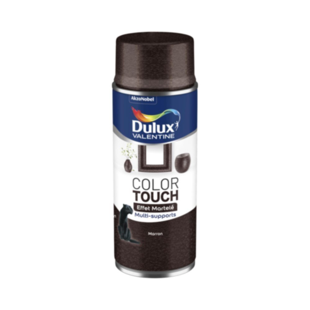 Peinture aérosol Multi-supports Int/Ext Color Touch Effet Martelé Marron 400ml - DULUX VALENTINE