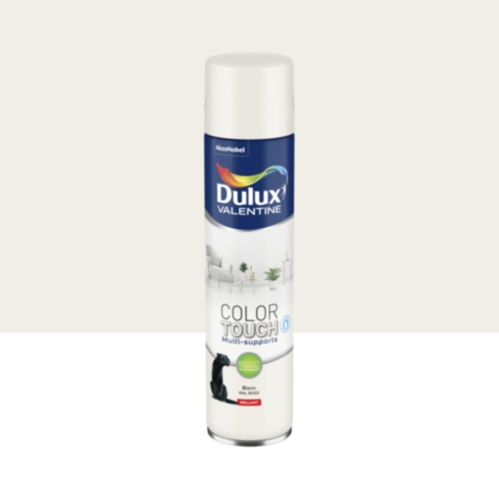 Peinture aérosol Multi-supports Int/Ext Color Touch Blanc Brillant 600ml - DULUX VALENTINE