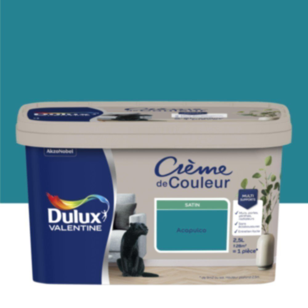 Peinture murs et boiseries Crème de Couleur Satin Acapulco 2,5L - DULUX VALENTINE