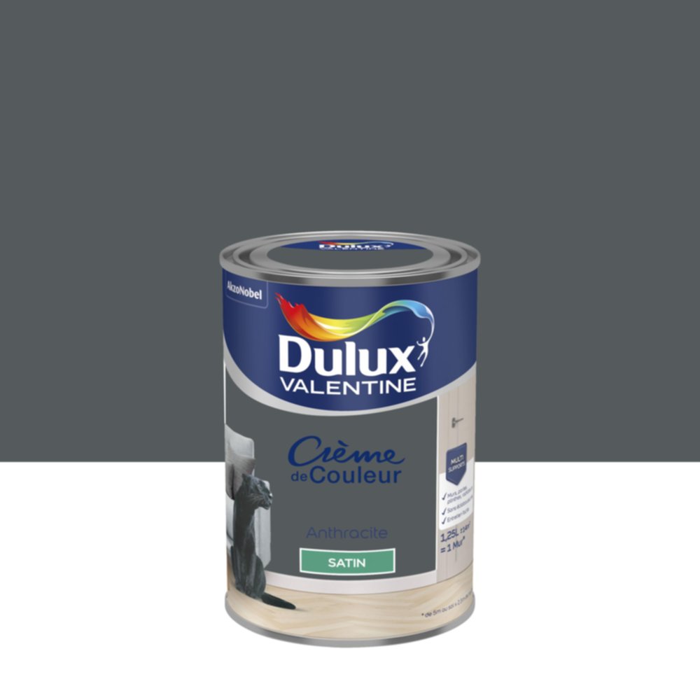 Peinture Satin Anthracite 1,25L - DULUX VALENTINE