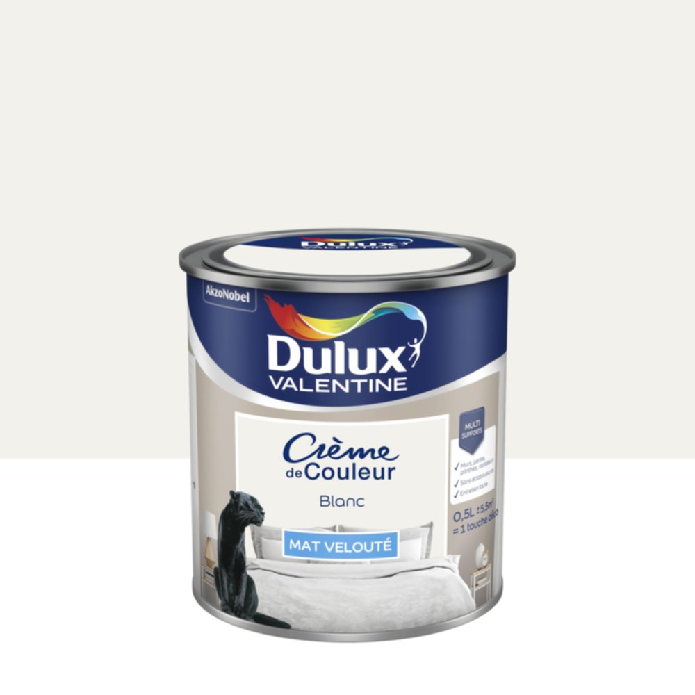 Peinture Mat Blanc 0,5L - DULUX VALENTINE