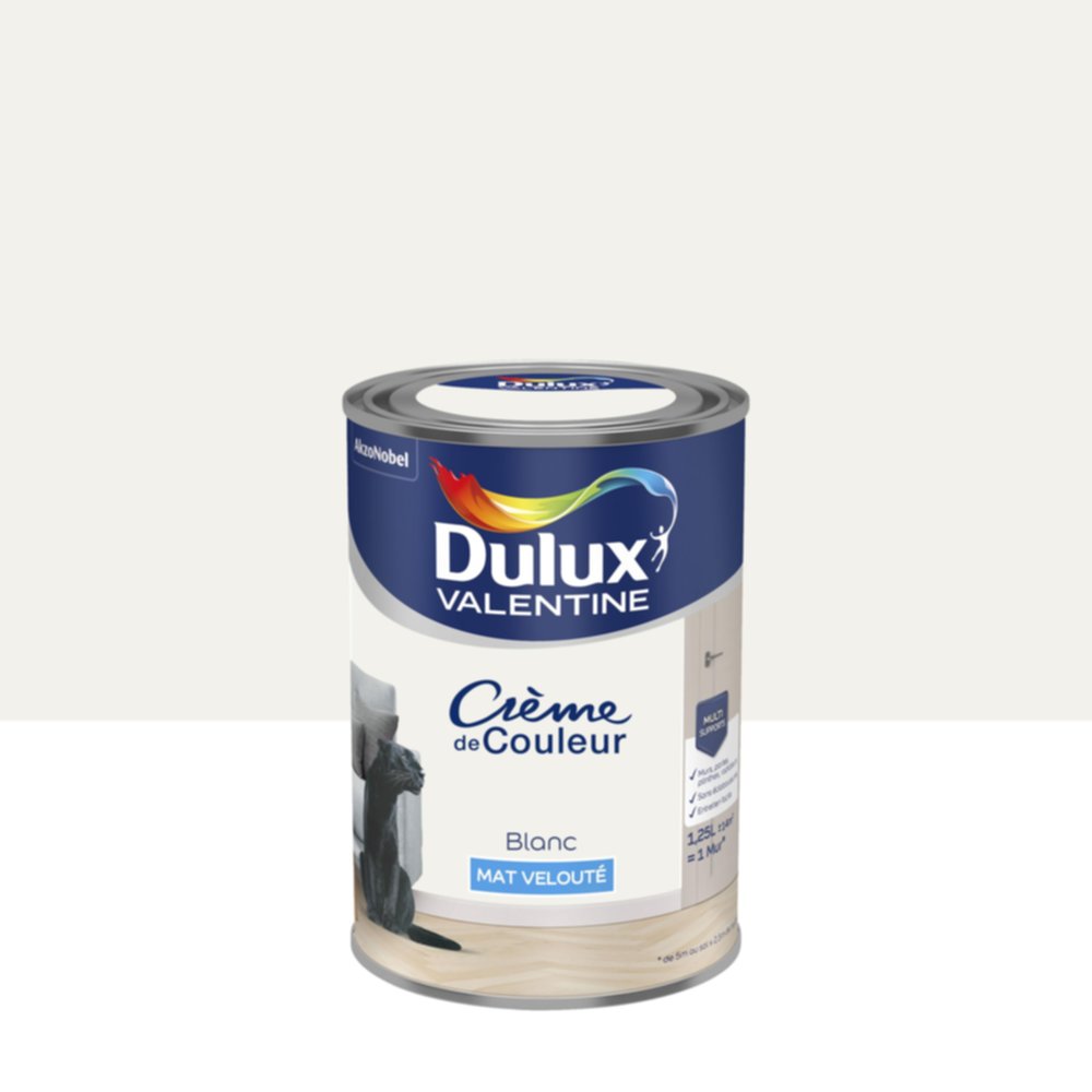 Peinture Mat Blanc 1,25L - DULUX VALENTINE