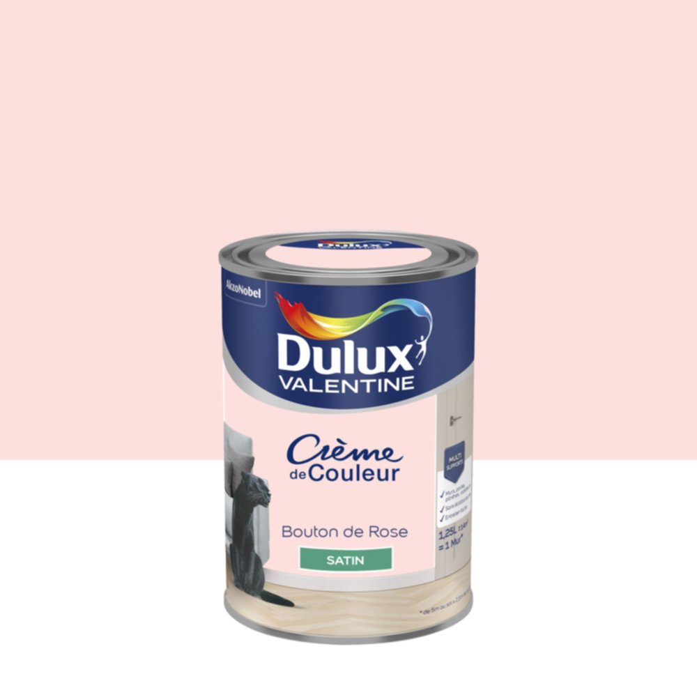 Peinture Satin Bouton de Rose 1,25L - DULUX VALENTINE