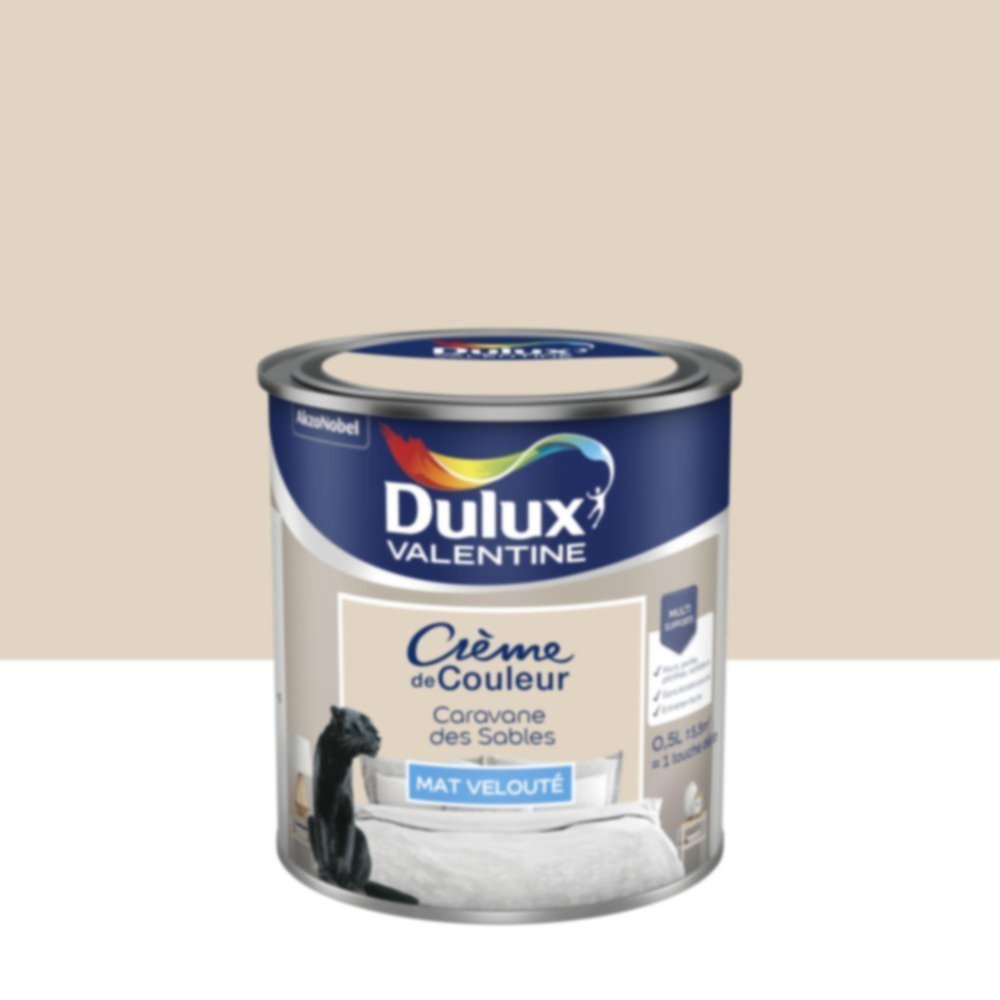 Peinture murs et boiseries Crème de Couleur Mat Caravane des Sables 0,5L - DULUX VALENTINE