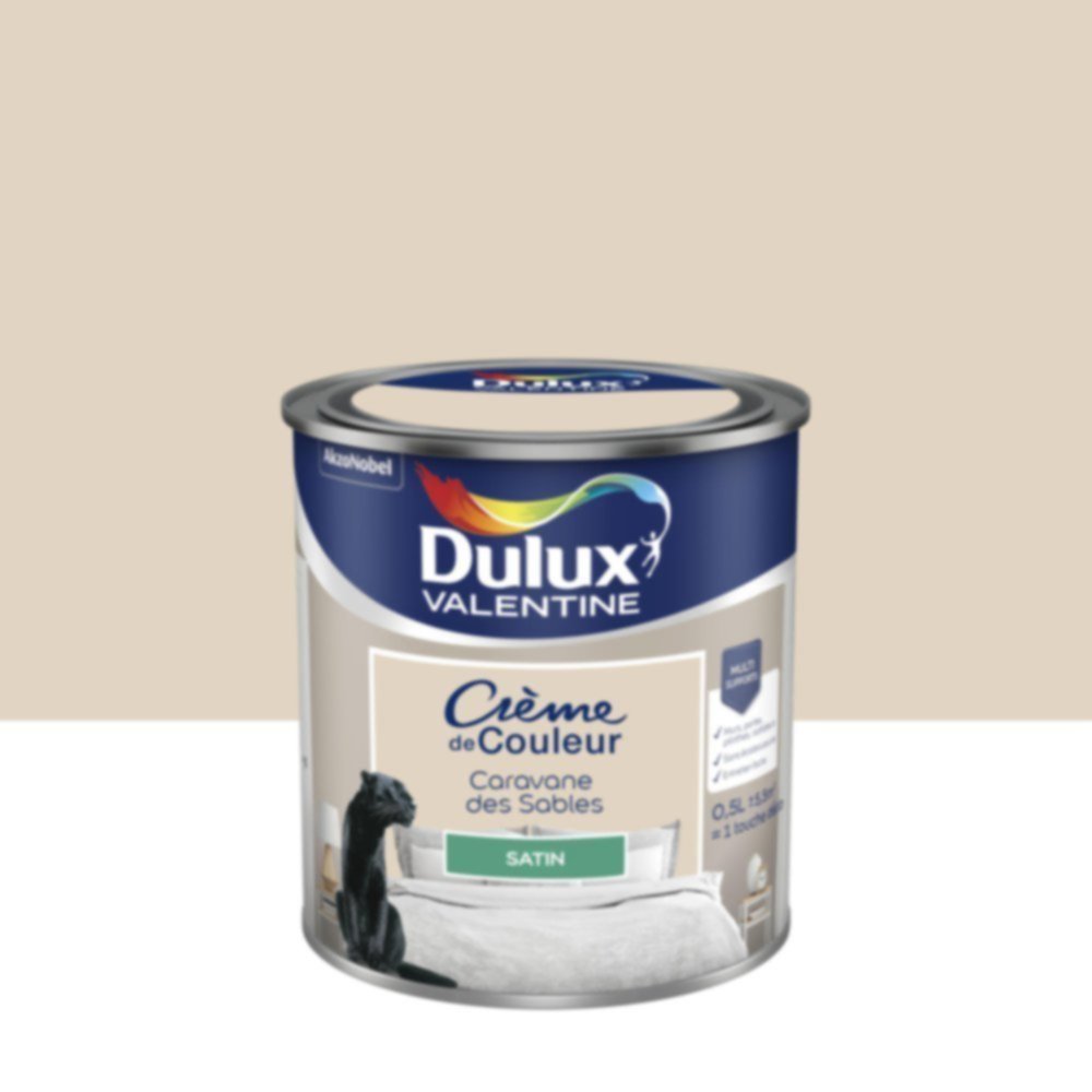 Peinture murs et boiseries Crème de Couleur Satin Caravane des Sables 0,5L - DULUX VALENTINE