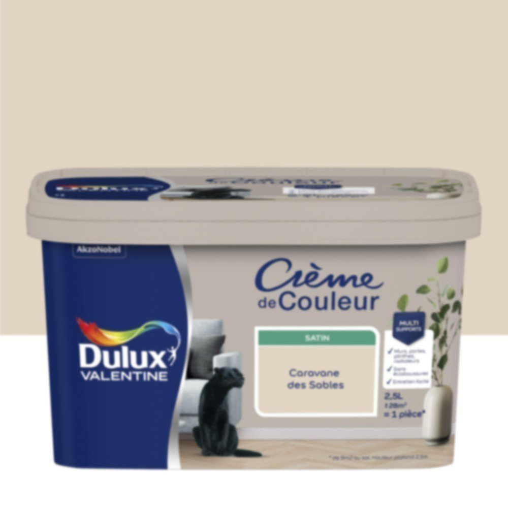 Peinture murs et boiseries Crème de Couleur Satin Caravane des Sables 2,5L - DULUX VALENTINE