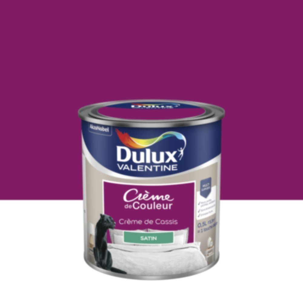 Peinture murs et boiseries Crème de Couleur Satin Crème de Cassis 0,5L - DULUX VALENTINE