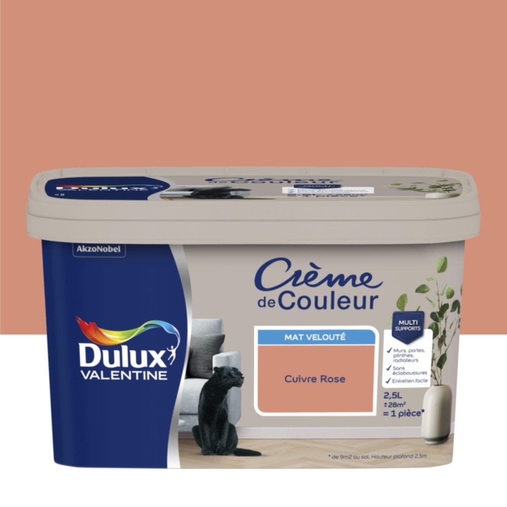 Peinture Crème de couleur mat cuivre rose 2,5L - DULUX VALENTINE