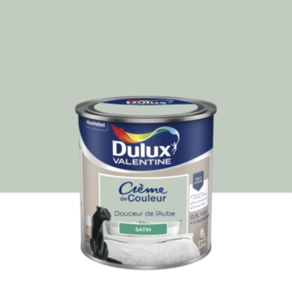 Peinture murs et boiseries Crème de Couleur Satin Douceur de l'Aube 0,5L - DULUX VALENTINE