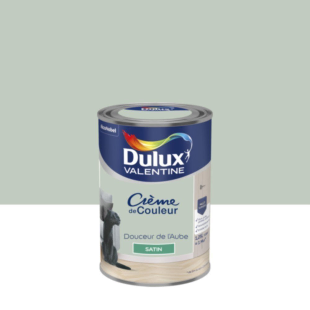 Peinture murs et boiseries Crème de Couleur Satin Douceur de l'Aube 1,25L - DULUX VALENTINE