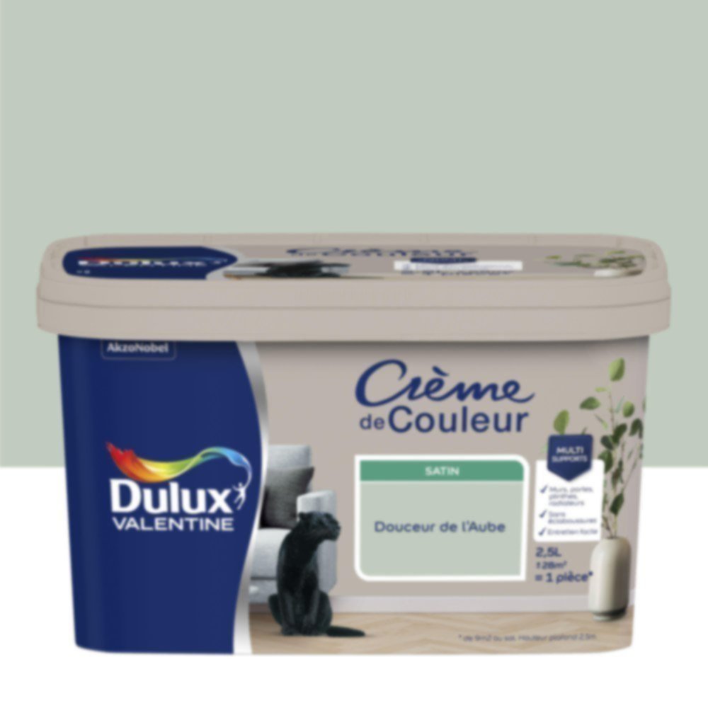 Peinture murs et boiseries Crème de Couleur Satin Douceur de l'aube 2,5L - DULUX VALENTINE