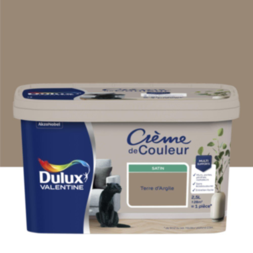 Peinture Crème de couleur satin terre d'argile 2,5L - DULUX VALENTINE