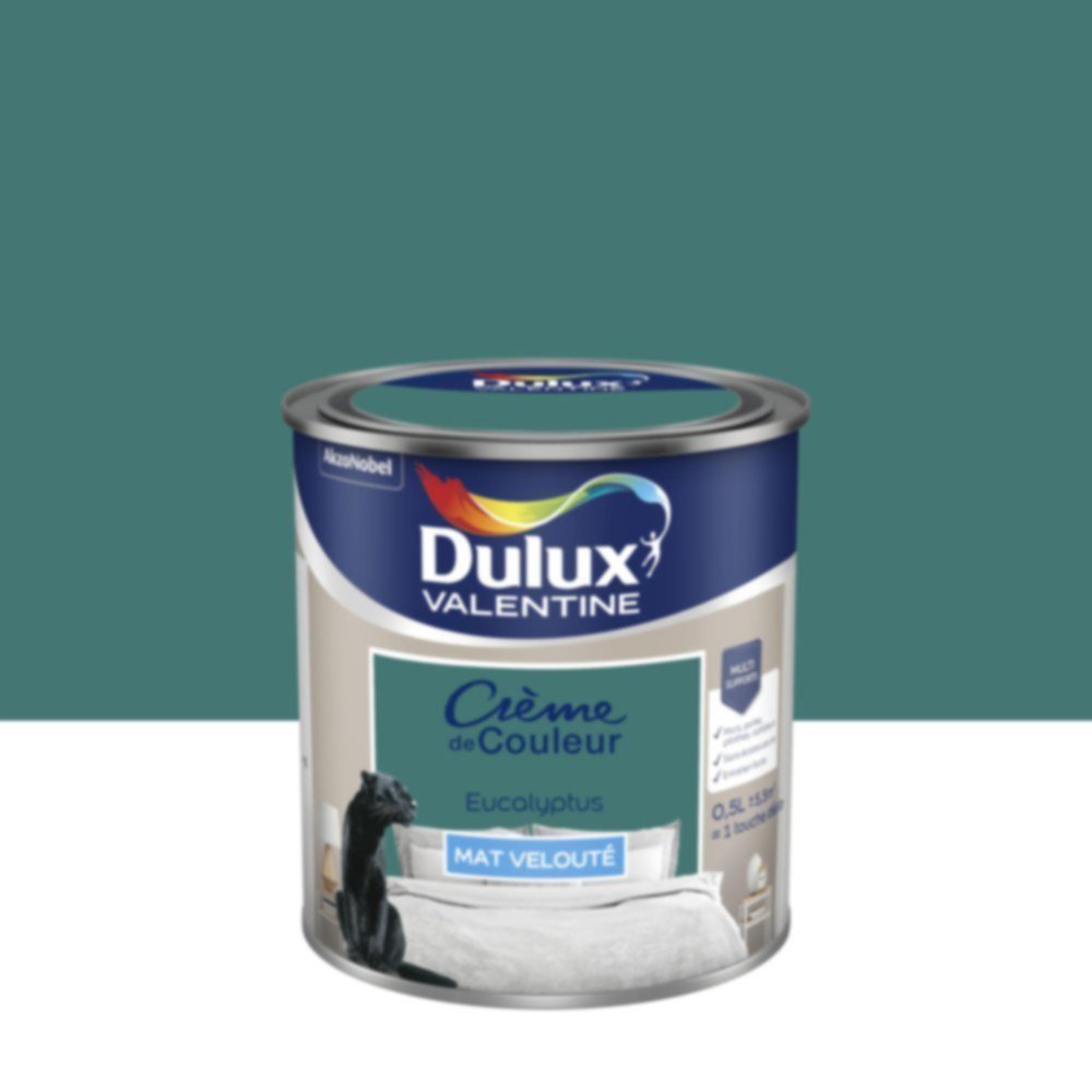 Peinture murs et boiseries Crème de Couleur Mat Eucalyptus 0,5L - DULUX VALENTINE