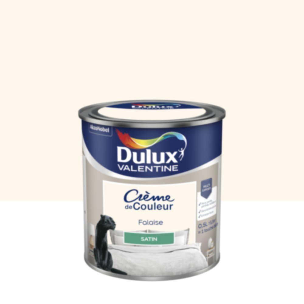 Peinture murs et boiseries Crème de Couleur Satin Falaise 0,5L - DULUX VALENTINE