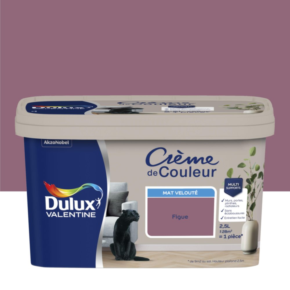 Peinture Crème de couleur mat figue 2,5L - DULUX VALENTINE