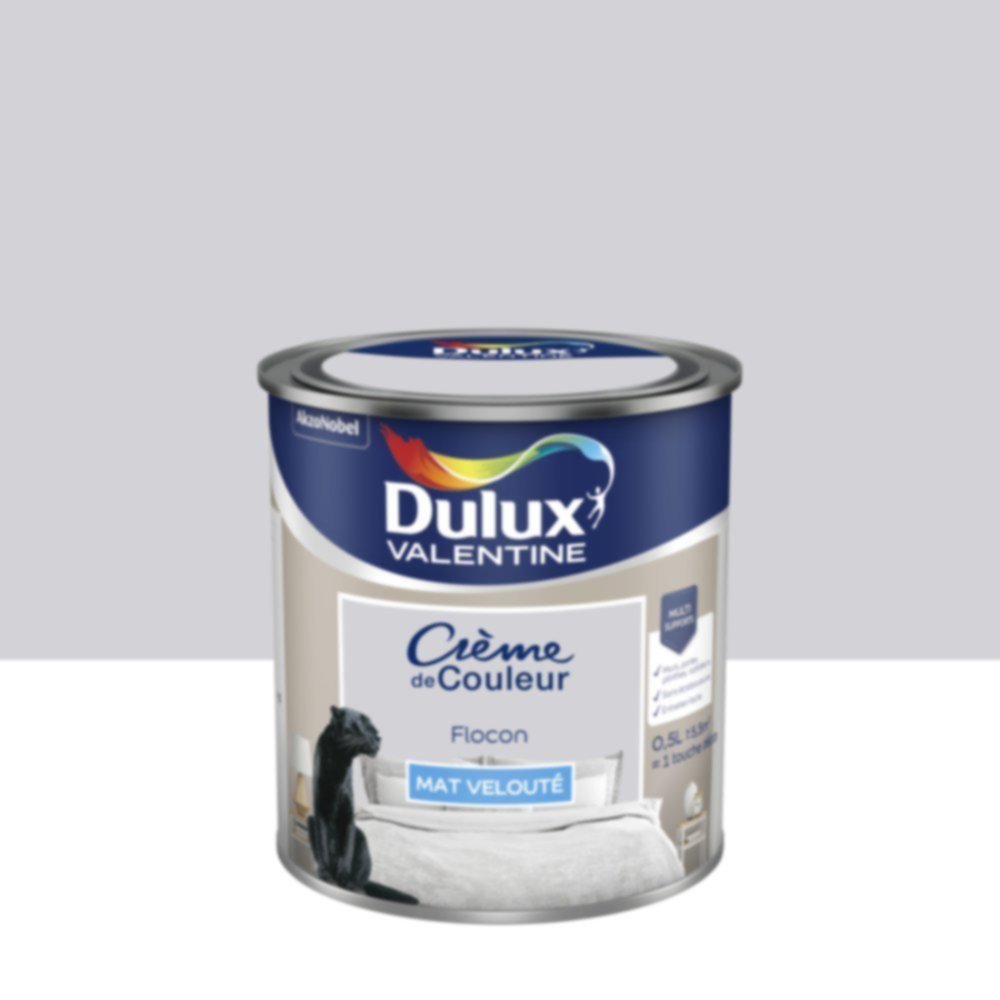 Peinture murs et boiseries Crème de Couleur Mat Flocon 0,5L - DULUX VALENTINE