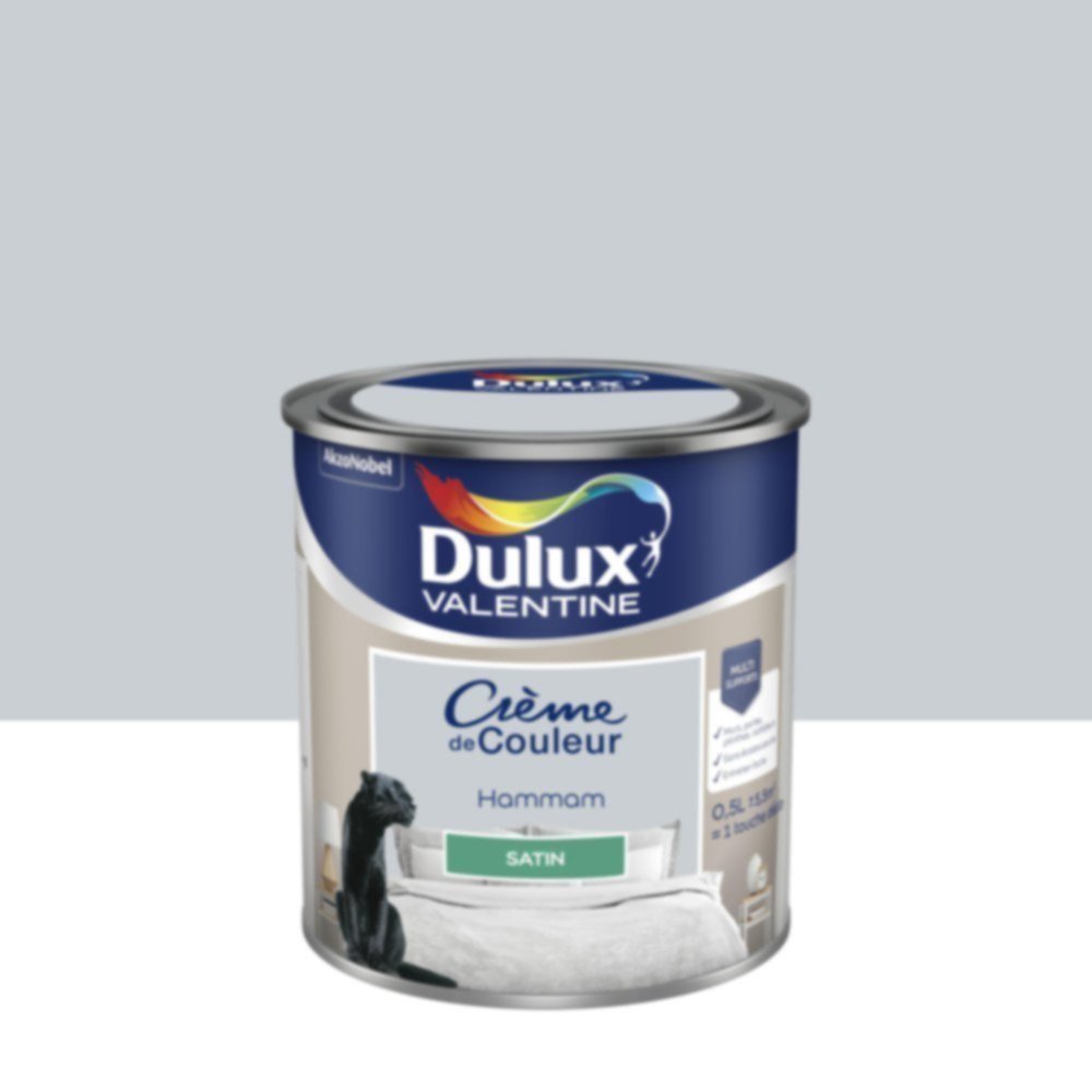 Peinture murs et boiseries Crème de Couleur Satin Hammam 0,5L - DULUX VALENTINE