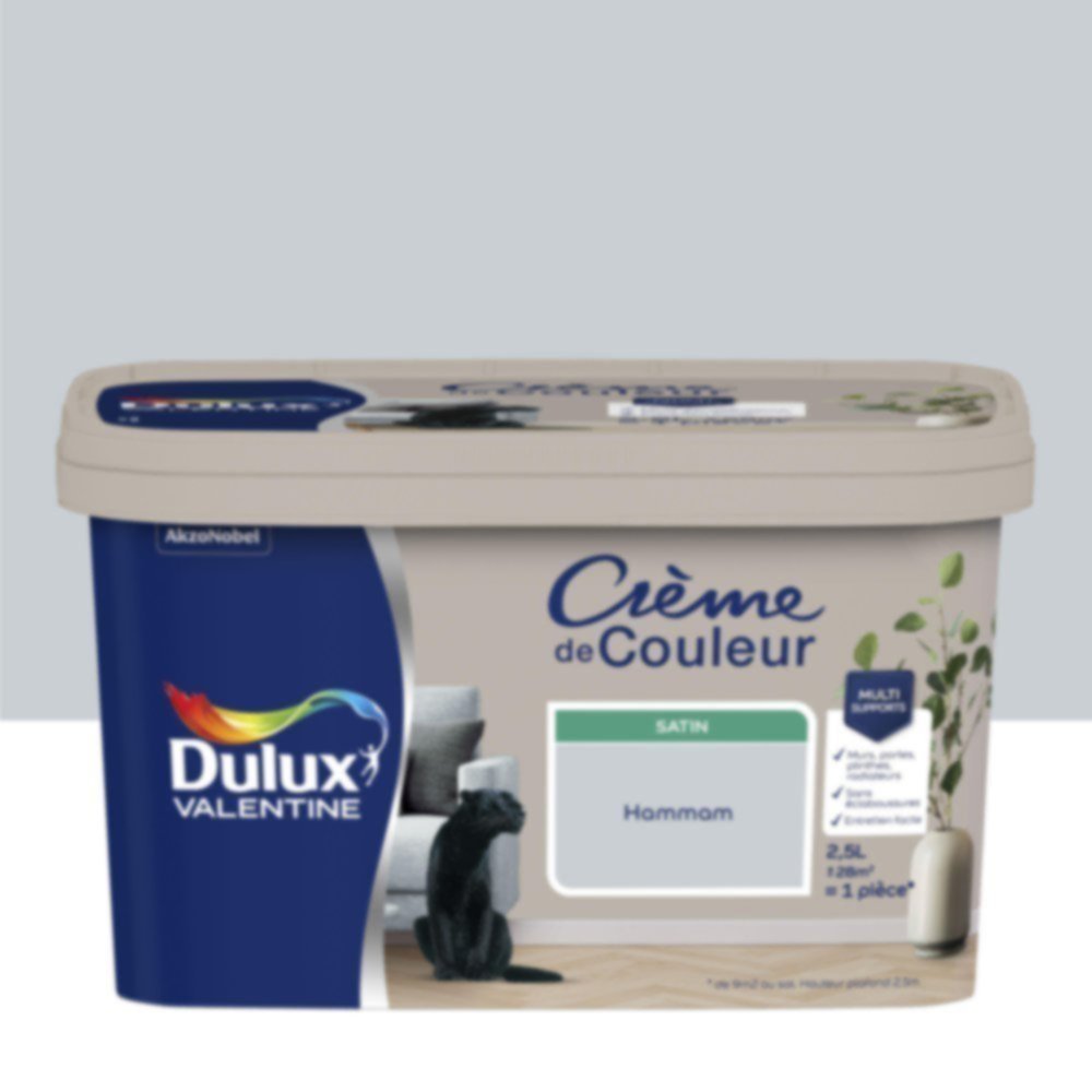 Peinture murs et boiseries Crème de Couleur Satin Hammam 2,5L - DULUX VALENTINE