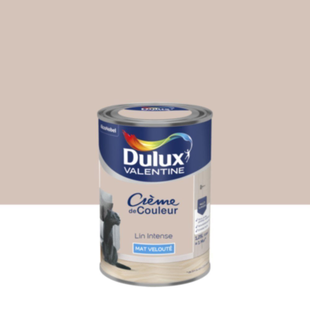 Peinture murs et boiseries Crème de Couleur Mat Lin intense 1,25L - DULUX VALENTINE