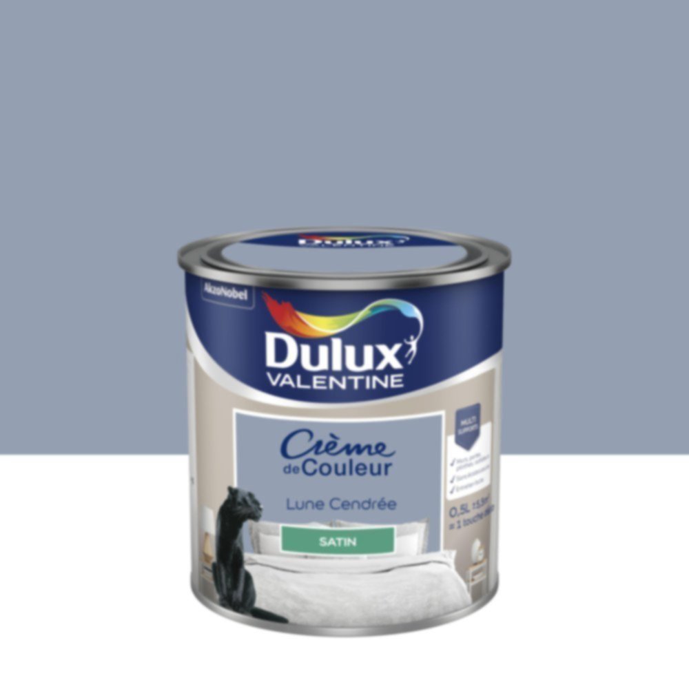 Peinture murs et boiseries Crème de Couleur Satin Lune Cendrée 0,5L - DULUX VALENTINE