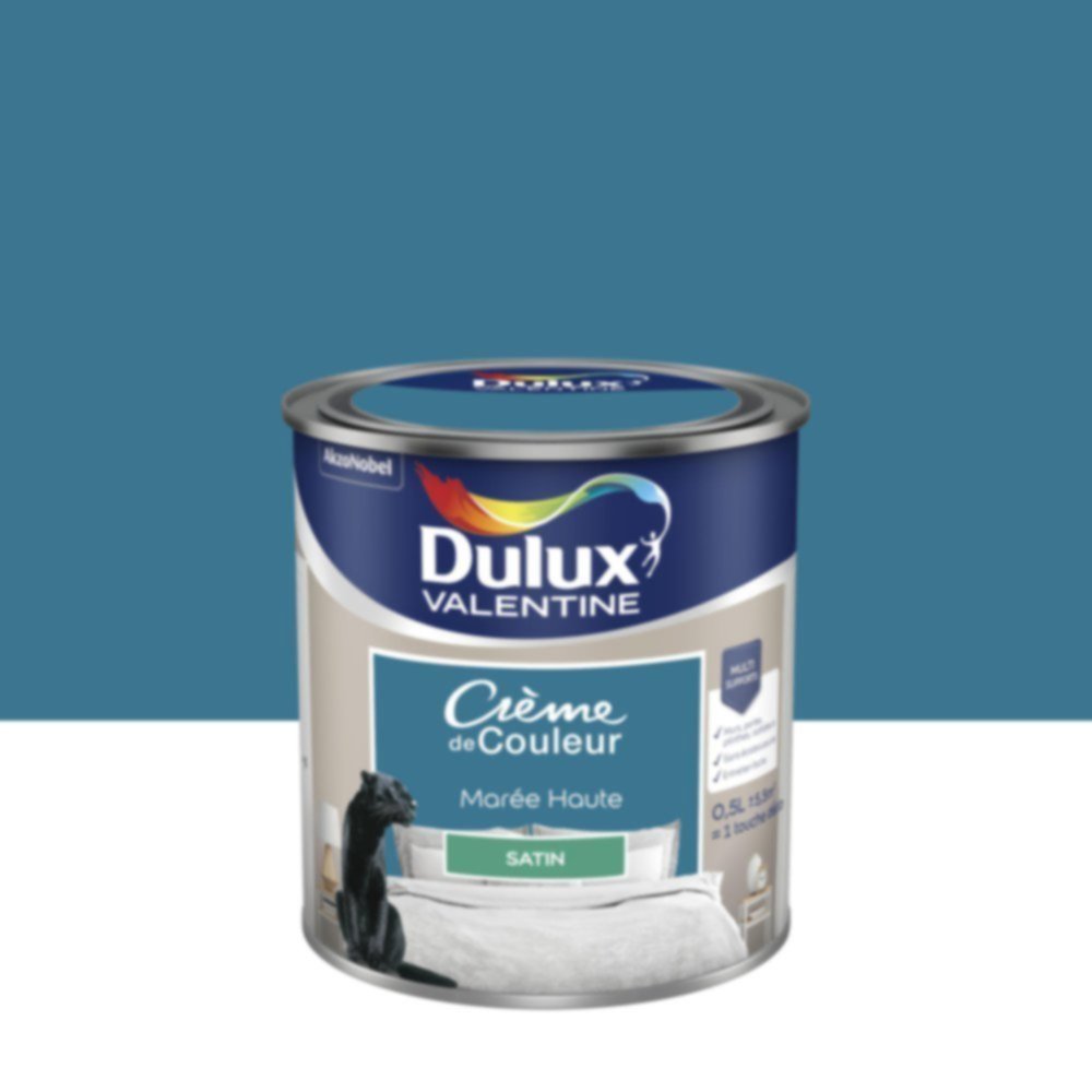 Peinture murs et boiseries Crème de Couleur Satin Marée Haute 0,5L - DULUX VALENTINE