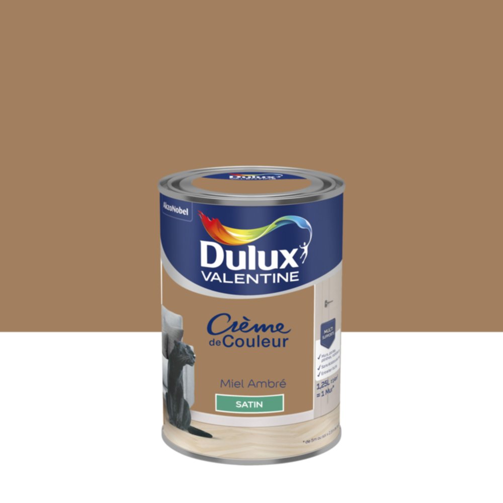 Peinture Satin Miel Ambré 1,25L - DULUX VALENTINE