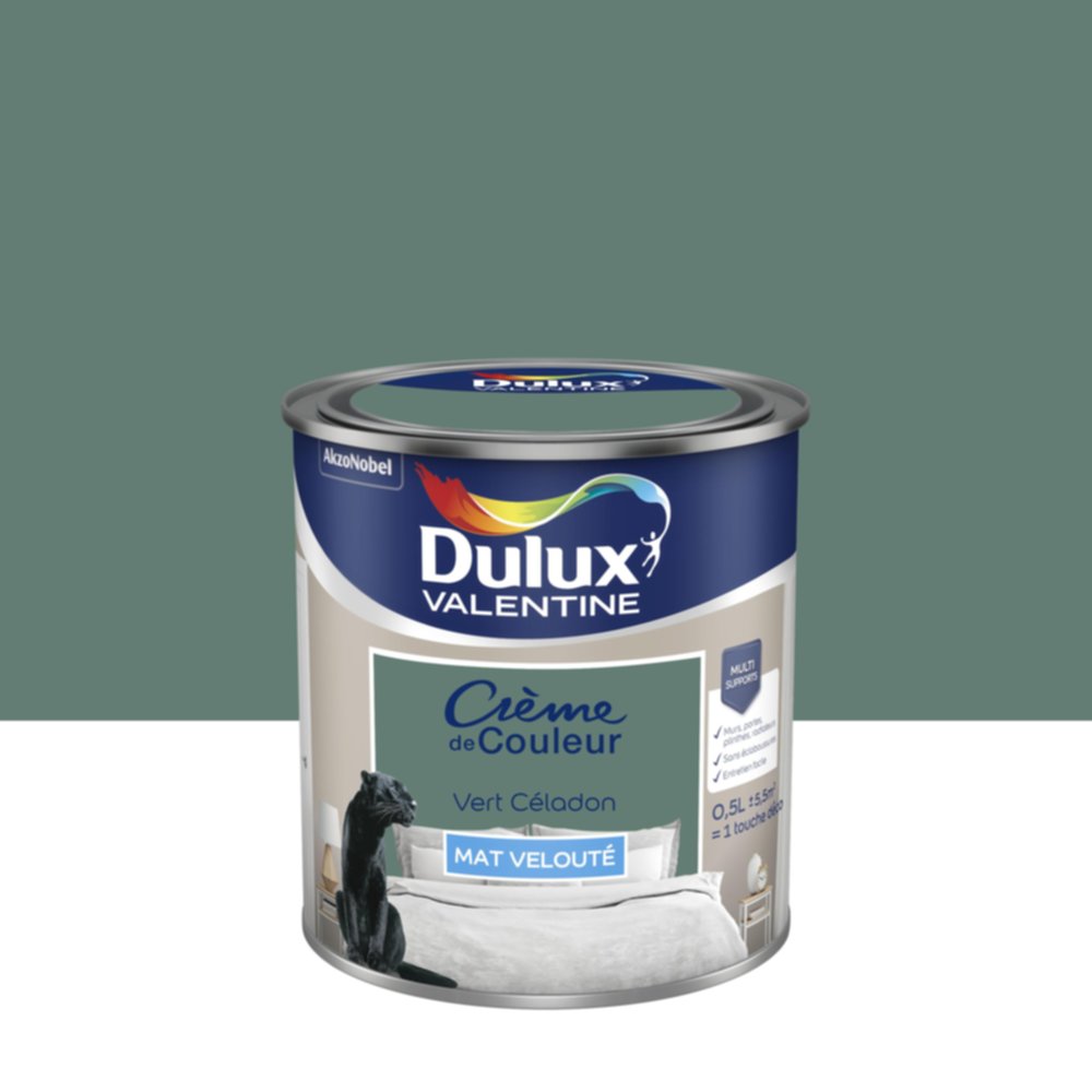 Peinture Mat Vert Céladon 0,5L - DULUX VALENTINE