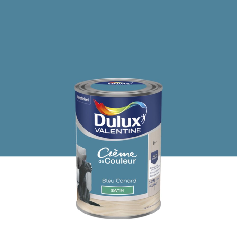 Peinture Satin Bleu Canard 1,25L - DULUX VALENTINE