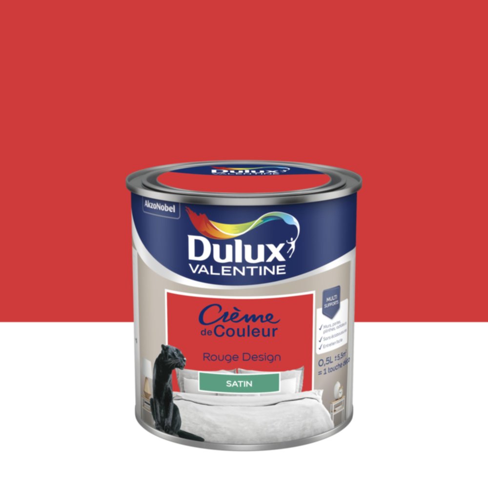 Peinture Satin Rouge Design 0,5L - DULUX VALENTINE