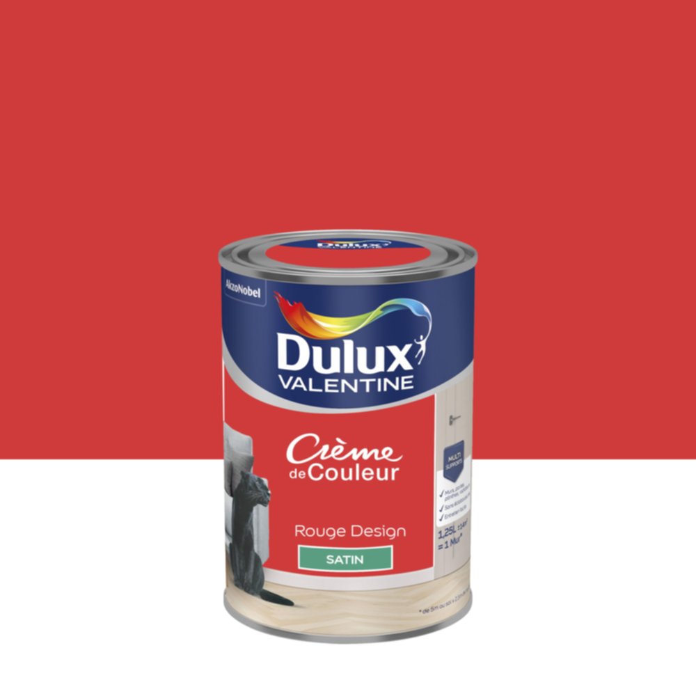 Peinture Satin Rouge Design 1,25L - DULUX VALENTINE