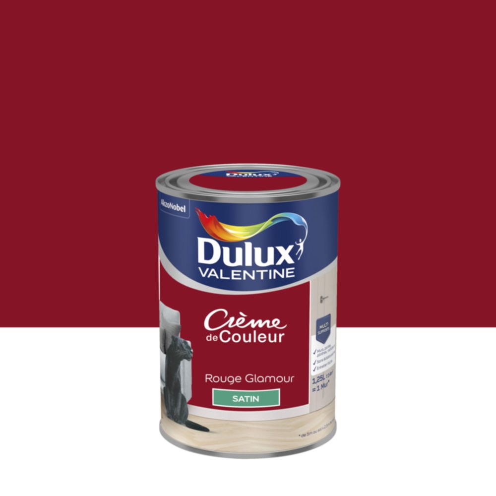 Peinture Satin Rouge Glamour 1,25L - DULUX VALENTINE