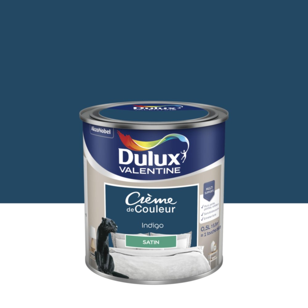 Peinture Satin Bleu Indigo 0,5L - DULUX VALENTINE