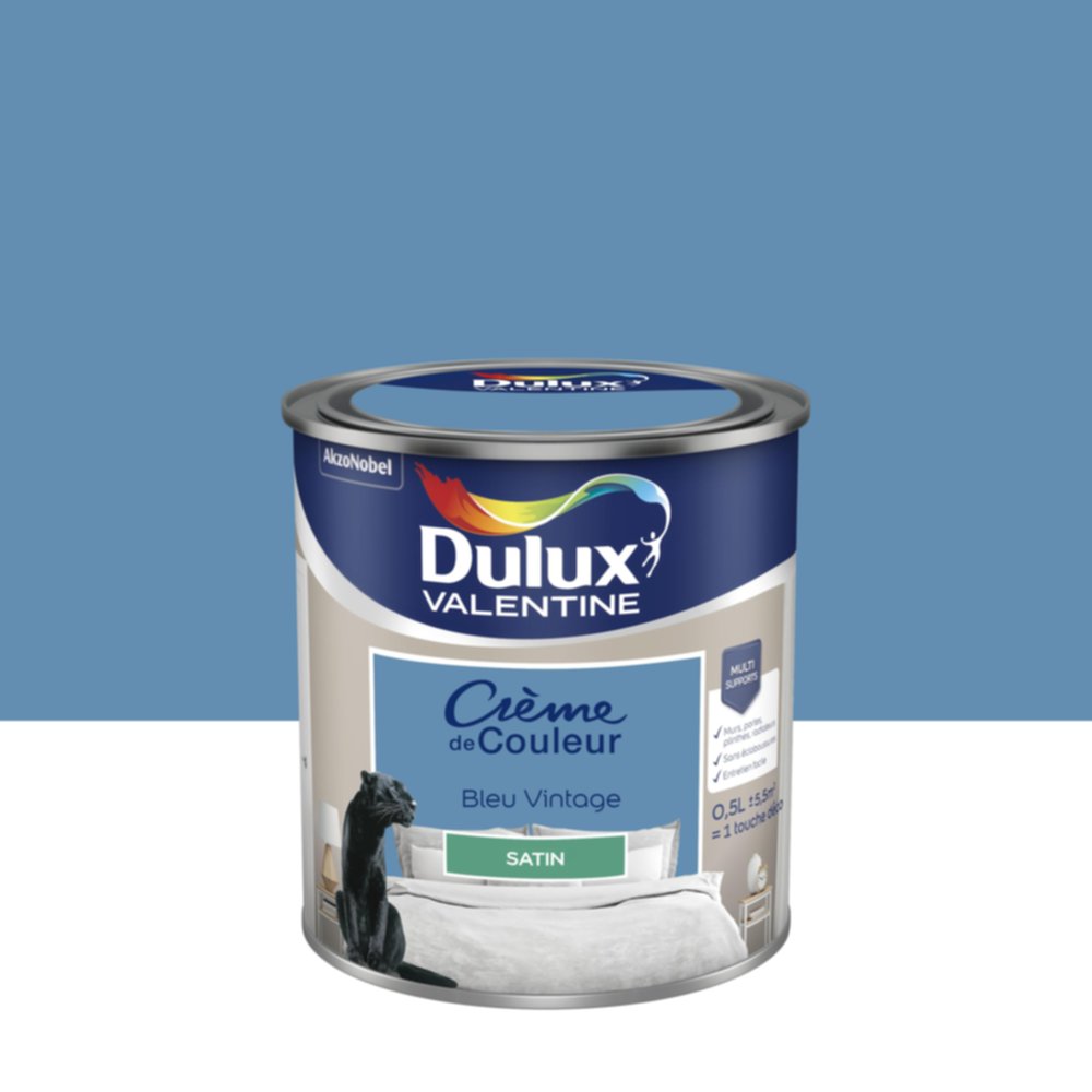 Peinture Satin Bleu Vintage 0,5L - DULUX VALENTINE