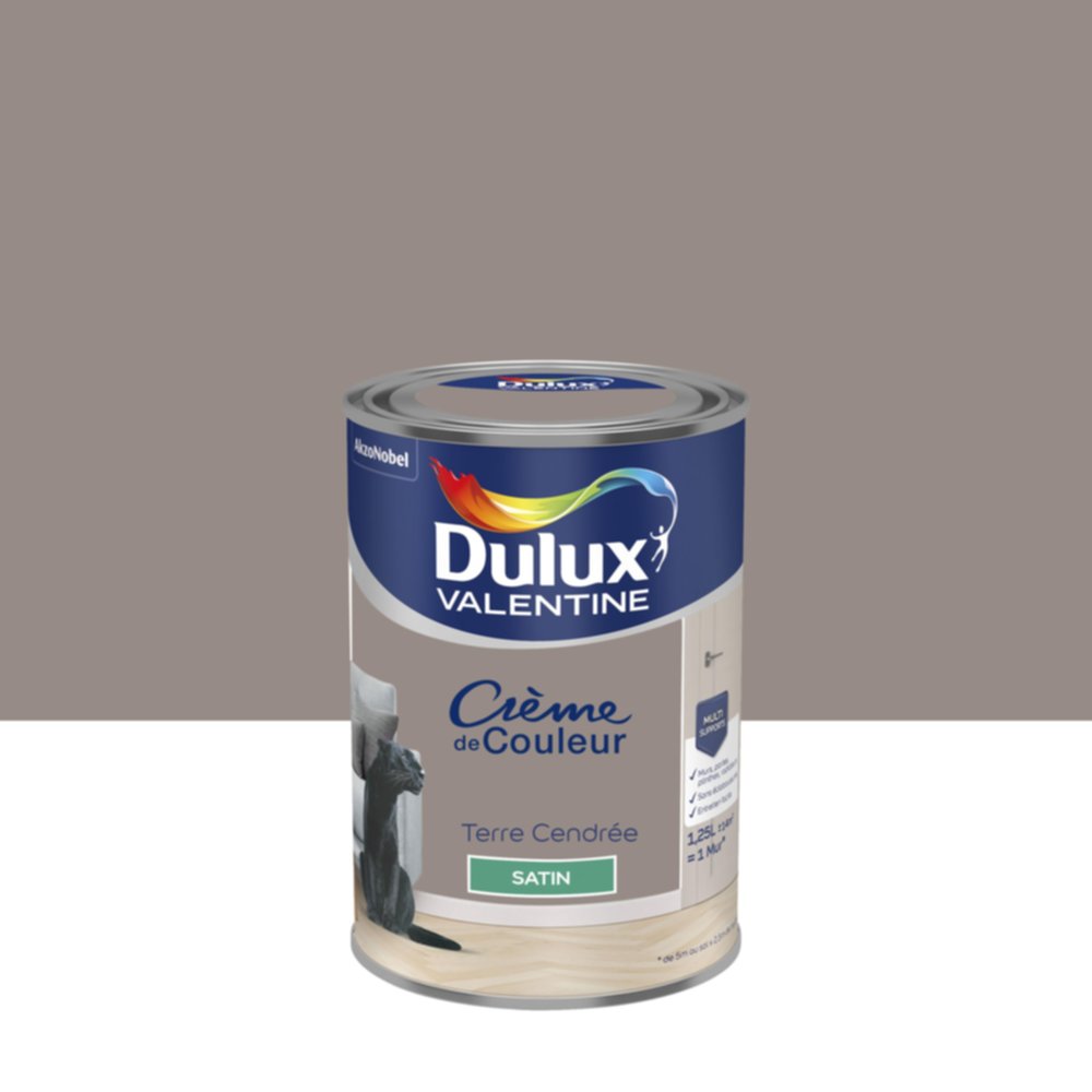 Peinture Satin Terre Cendrée 1,25L - DULUX VALENTINE