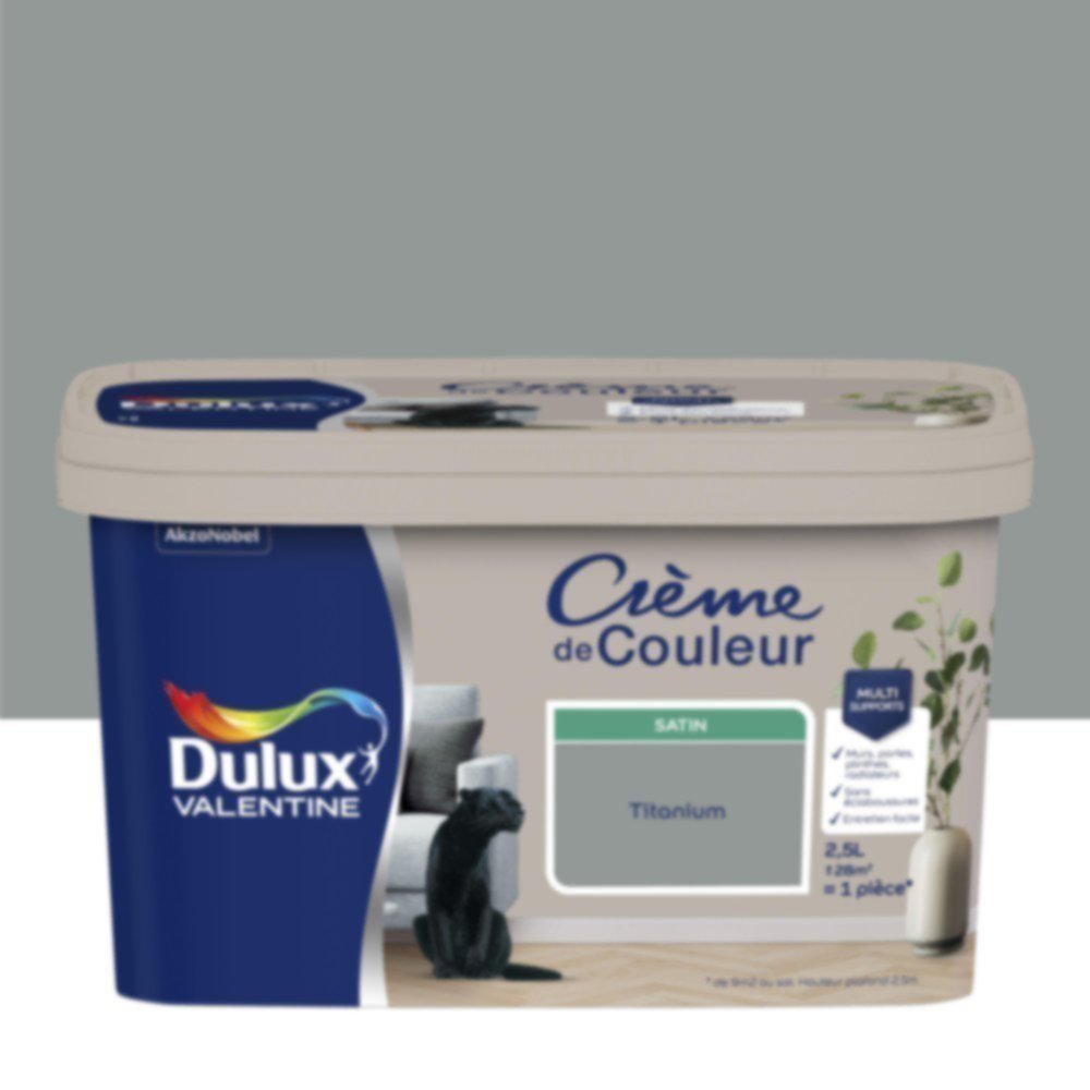 Peinture Crème de couleur satin titanium 2,5L - DULUX VALENTINE