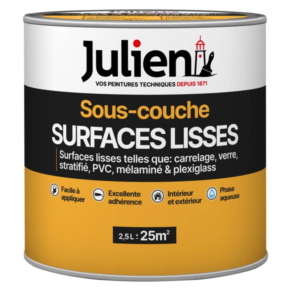 Sous-couche Peinture Surfaces Lisses Blanc Mat 2,5L - JULIEN