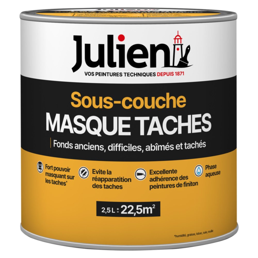 Sous-couche Peinture Masque Taches Multi-Supports Blanc Mat 2,5L - JULIEN